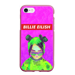 Чехол iPhone 7/8 матовый Billie Eilish, цвет: 3D-малиновый