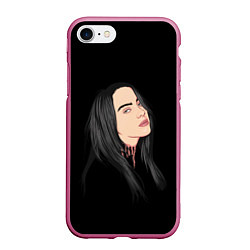 Чехол iPhone 7/8 матовый Billie Eilish: Black Style, цвет: 3D-малиновый