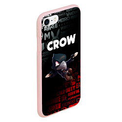 Чехол iPhone 7/8 матовый BRAWL STARS CROW, цвет: 3D-светло-розовый — фото 2