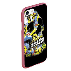 Чехол iPhone 7/8 матовый Graffiti - Skull, цвет: 3D-малиновый — фото 2