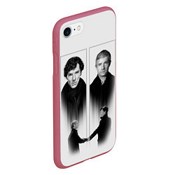 Чехол iPhone 7/8 матовый Sherlock, цвет: 3D-малиновый — фото 2