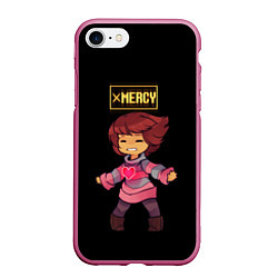 Чехол iPhone 7/8 матовый UNDERTALE FRISK, цвет: 3D-малиновый