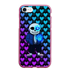 Чехол iPhone 7/8 матовый UNDERTALE, цвет: 3D-малиновый