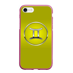 Чехол iPhone 7/8 матовый Gemini Близнецы, цвет: 3D-малиновый