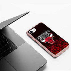 Чехол iPhone 7/8 матовый CHICAGO BULLS, цвет: 3D-светло-розовый — фото 2