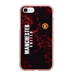 Чехол iPhone 7/8 матовый Manchester United, цвет: 3D-светло-розовый