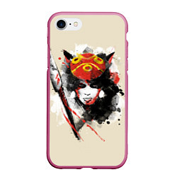 Чехол iPhone 7/8 матовый Princess Mononoke, цвет: 3D-малиновый