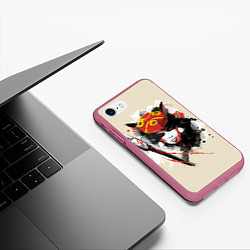 Чехол iPhone 7/8 матовый Princess Mononoke, цвет: 3D-малиновый — фото 2