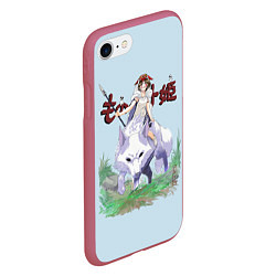 Чехол iPhone 7/8 матовый Princess Mononoke, цвет: 3D-малиновый — фото 2