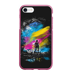 Чехол iPhone 7/8 матовый Принцесса Мононоке, цвет: 3D-малиновый