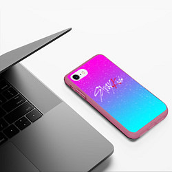 Чехол iPhone 7/8 матовый STRAY KIDS, цвет: 3D-малиновый — фото 2