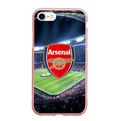 Чехол iPhone 7/8 матовый FC Arsenal, цвет: 3D-светло-розовый