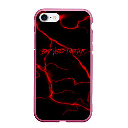 Чехол iPhone 7/8 матовый BAD VIBES FOREVER, цвет: 3D-малиновый