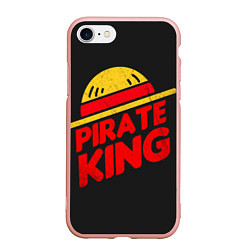 Чехол iPhone 7/8 матовый One Piece Pirate King, цвет: 3D-светло-розовый