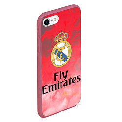 Чехол iPhone 7/8 матовый Реал Мадрид, цвет: 3D-малиновый — фото 2