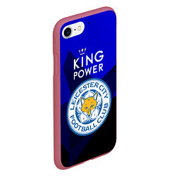 Чехол iPhone 7/8 матовый Leicester City, цвет: 3D-малиновый — фото 2