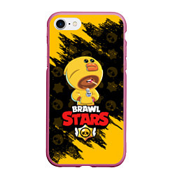 Чехол iPhone 7/8 матовый BRAWL STARS SALLY LEON, цвет: 3D-малиновый