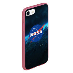 Чехол iPhone 7/8 матовый NASA, цвет: 3D-малиновый — фото 2