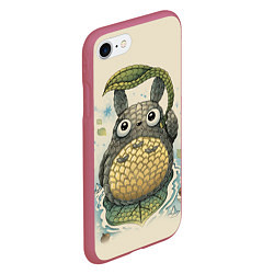 Чехол iPhone 7/8 матовый My Neighbor Totoro, цвет: 3D-малиновый — фото 2