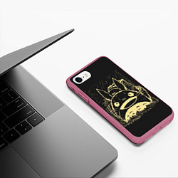 Чехол iPhone 7/8 матовый Тоторо, цвет: 3D-малиновый — фото 2