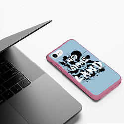 Чехол iPhone 7/8 матовый One Piece No Mans Land, цвет: 3D-малиновый — фото 2