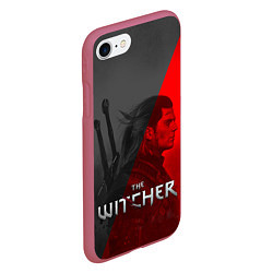 Чехол iPhone 7/8 матовый THE WITCHER, цвет: 3D-малиновый — фото 2