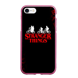 Чехол iPhone 7/8 матовый STRANGER THINGS, цвет: 3D-малиновый