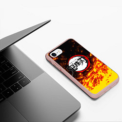 Чехол iPhone 7/8 матовый KIMETSU NO YAIBA, цвет: 3D-светло-розовый — фото 2