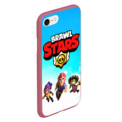 Чехол iPhone 7/8 матовый Brawl stars, цвет: 3D-малиновый — фото 2