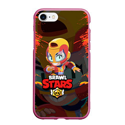 Чехол iPhone 7/8 матовый BRAWL STARS MAX, цвет: 3D-малиновый