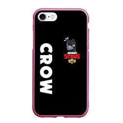 Чехол iPhone 7/8 матовый BRAWL STARS CROW, цвет: 3D-малиновый