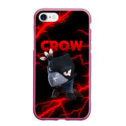 Чехол iPhone 7/8 матовый BRAWL STARS CROW, цвет: 3D-малиновый