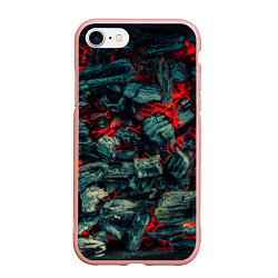 Чехол iPhone 7/8 матовый Уголь, цвет: 3D-светло-розовый