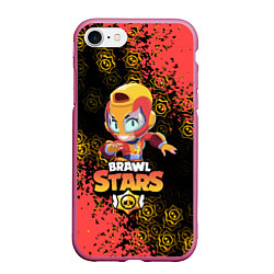 Чехол iPhone 7/8 матовый BRAWL STARS MAX, цвет: 3D-малиновый