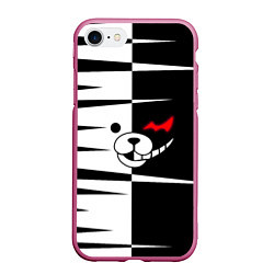 Чехол iPhone 7/8 матовый Monokuma, цвет: 3D-малиновый