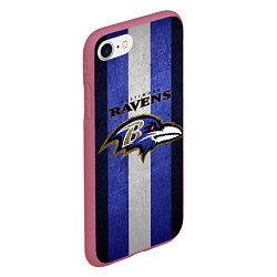 Чехол iPhone 7/8 матовый Baltimore Ravens, цвет: 3D-малиновый — фото 2