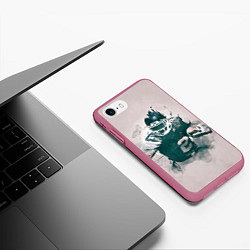 Чехол iPhone 7/8 матовый Player number 2, цвет: 3D-малиновый — фото 2