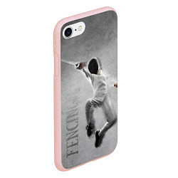 Чехол iPhone 7/8 матовый Fencing, цвет: 3D-светло-розовый — фото 2