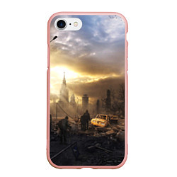 Чехол iPhone 7/8 матовый Сталкер, цвет: 3D-светло-розовый