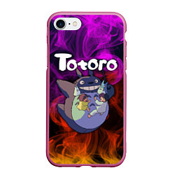 Чехол iPhone 7/8 матовый Totoro, цвет: 3D-малиновый