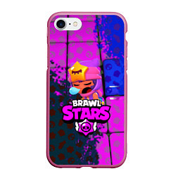 Чехол iPhone 7/8 матовый BRAWL STARS СЭНДИ, цвет: 3D-малиновый