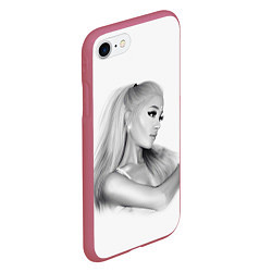 Чехол iPhone 7/8 матовый Ariana Grande Ариана Гранде, цвет: 3D-малиновый — фото 2