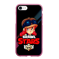 Чехол iPhone 7/8 матовый Brawl Stars - Jessie, цвет: 3D-малиновый