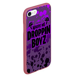 Чехол iPhone 7/8 матовый Droppin Boys, цвет: 3D-малиновый — фото 2