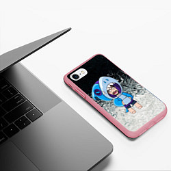 Чехол iPhone 7/8 матовый Леон акула, цвет: 3D-баблгам — фото 2