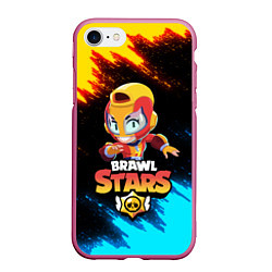 Чехол iPhone 7/8 матовый BRAWL STARS MAX, цвет: 3D-малиновый