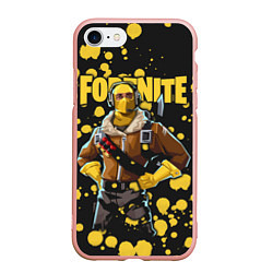 Чехол iPhone 7/8 матовый Fortnite, цвет: 3D-светло-розовый