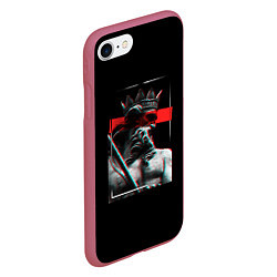 Чехол iPhone 7/8 матовый Король, цвет: 3D-малиновый — фото 2