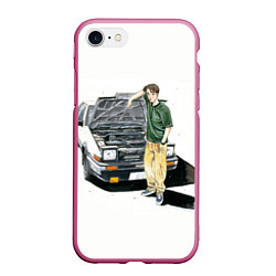 Чехол iPhone 7/8 матовый Initial D Takumi & Toyota AE 86