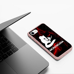 Чехол iPhone 7/8 матовый MONOKUMA, цвет: 3D-светло-розовый — фото 2